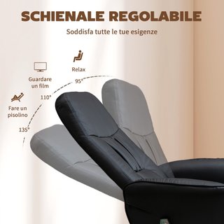 Poltrona Massaggiante con Pouf Poggiapiedi, Reclin