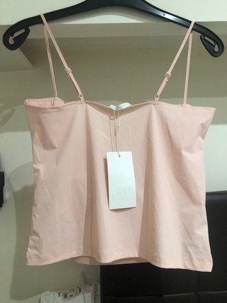 Top encaje Zara rosa Talla M