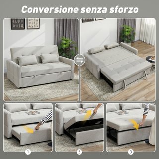 Divano 2 Posti Convertibile in Divano Letto Clic C