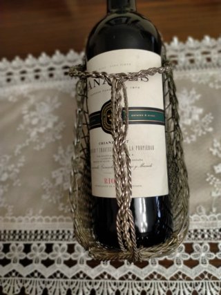 Botellero Anaeres de metal plateado