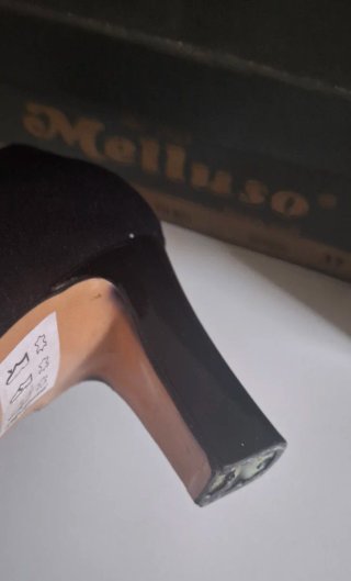 2 Décolleté  camoscio nero e blue scuro n.37