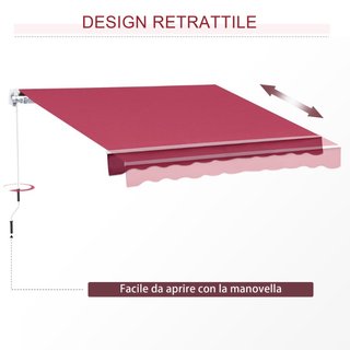 Tenda da Sole Avvolgibile a Caduta con Manovella,