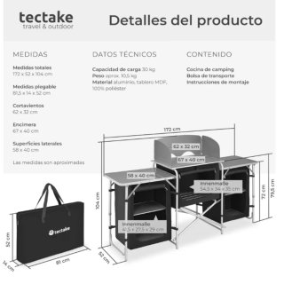 Mesa Cocina de camping plegable de metal