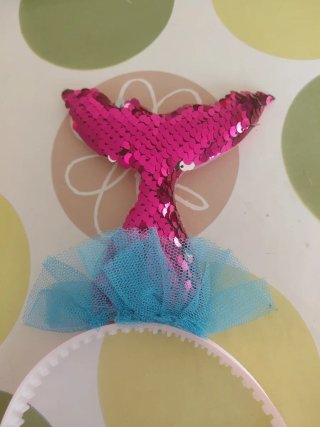 Diadema Mar Sirena Lentejuelas Rosa Azul