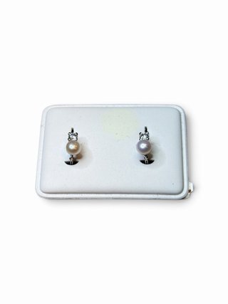 Pendientes Oro 18k Perla y Circonita