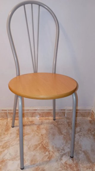 Duo de sillas madera y metal