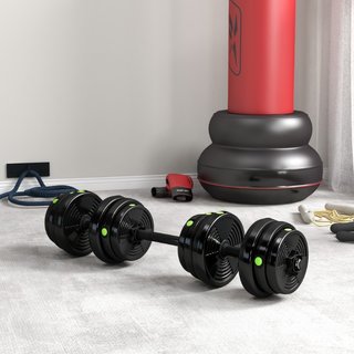 2-in-1 Hantel-Set, Lang- & Kurzhantel, 25 kg, ruts