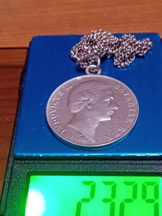 Moneda Plata y Cadena medalla con la Virgen