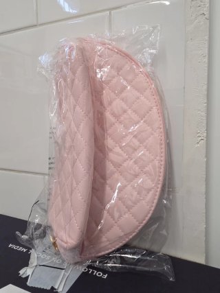 Pochette cosmetici trapuntata rosa