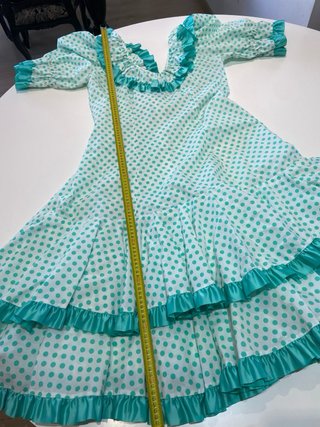 58 Vestido Flamenca Lunares Turquesa Talla Única
