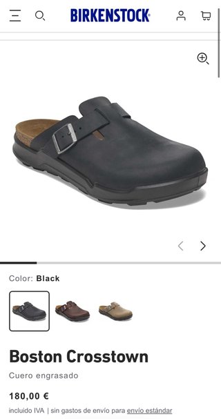 Zuecos Birkenstock Boston Negros Piel Engrasada