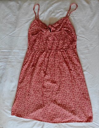 Abito floreale rosa a spallina da donna