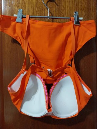 Bikini Antigel naranja-rosa T40