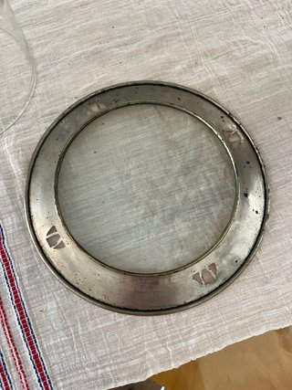 Quesera antigua plato metal