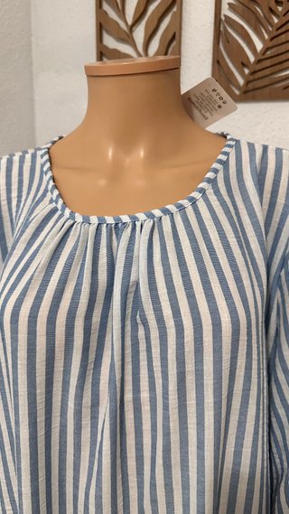 Vestido Rayas Azul y Blanco Talla Única
