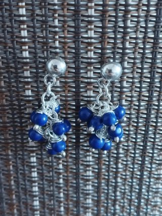 Pendientes Plata Ley Piedra lapislázuli natural