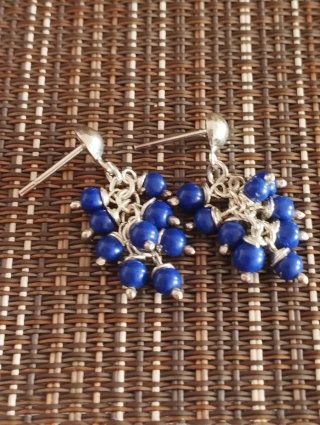 Pendientes Plata Ley Piedra lapislázuli natural