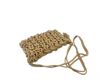 Bolso bandolera trenzado color café