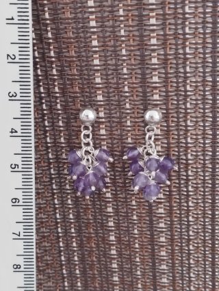 Pendientes Plata Ley Amatista Natural