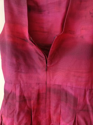 Jigsaw Abito Seta Cotone Bordeaux EU 36 UK 8 midi
