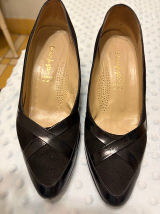 Zapatos de ante y piel negros T.38