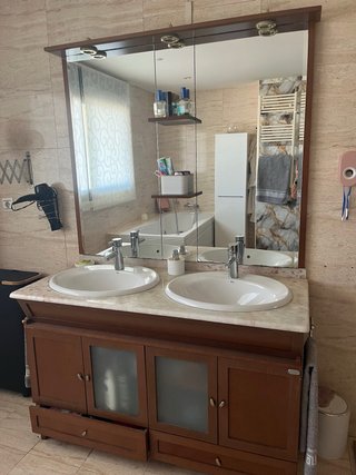 Mueble de baño doble seno mármol