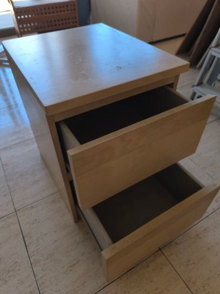 Cajonera de madera 2 cajones