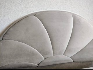 Cabecero tapizado gris