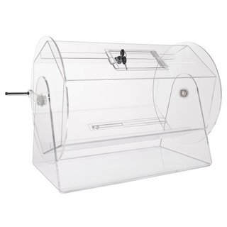 Tambor de Rifa Acrílico, Capacidad para 10000 Boletos o 300 Pelotas de Rifa, Jaula de Giro Profesional para Boletos de Rifa con 2 Llaves, Sorteo Transparente de Lotería, Caja de Boletos de Rifa pa...