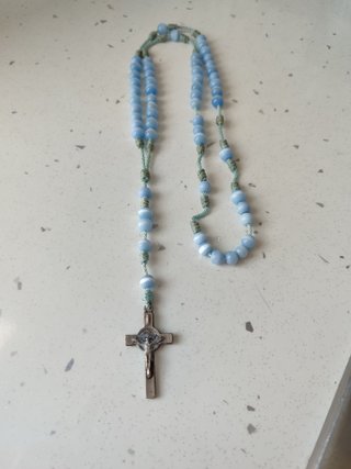 Rosario azul original comprado Roma Vaticano papa