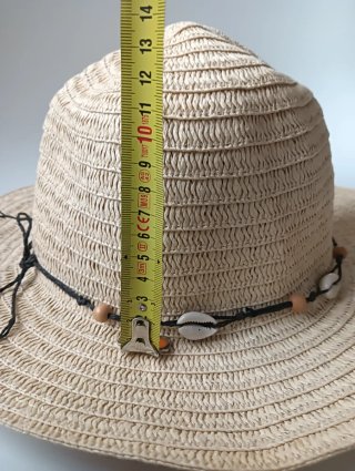Sombrero de paja con conchiglie e perline Donna
