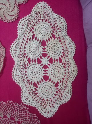 Naperons Croché Beige e Branco