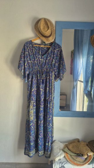 Vestido largo ibicenco estampado