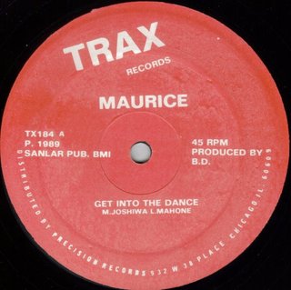 Maurice Get Into The Dance 12 Vinyl 1989 Trax