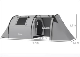Tenda da campeggio familiare 470x220x150cm