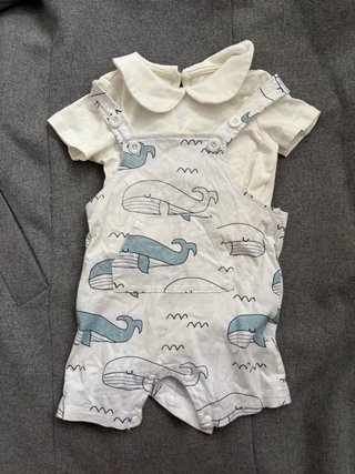Conjunto bebé ballenas 0-6 meses