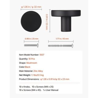 Armarios de gabinete, 10 Pack, 32 mm Aleación de z