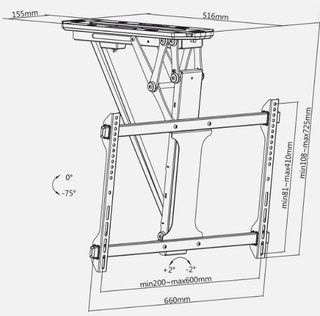 Soporte TV Motorizado Techo/Pared 32-70