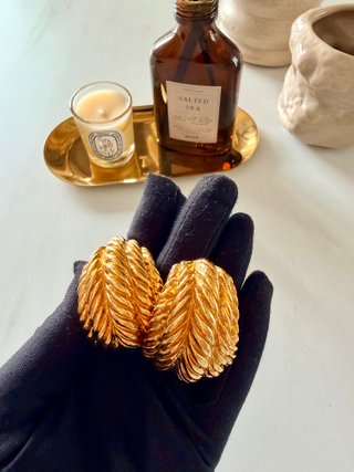 Pendientes Loewe Vintage Dorados 1980s