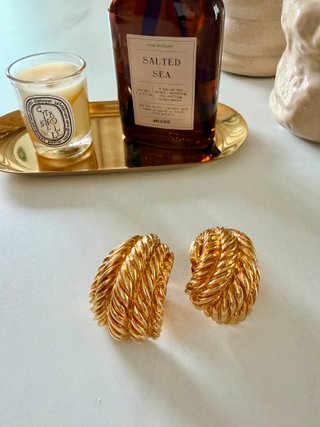 Pendientes Loewe Vintage Dorados 1980s