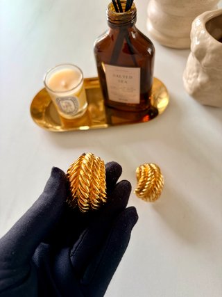 Pendientes Loewe Vintage Dorados 1980s
