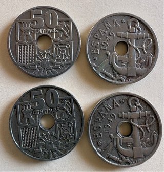 Monedas 50 Céntimos Franco 1949 España