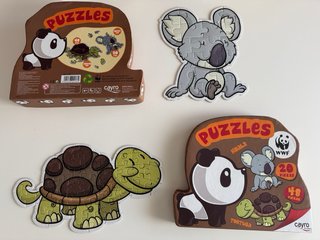 Lote 4 puzzles: 2 Disney, koala y tortuga