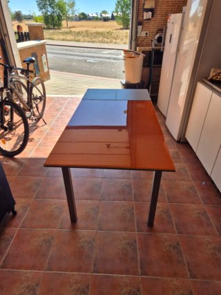 Mesa Extensible  Cocina Metacrilato Naranja y Meta