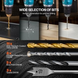 Drill Bit Set, 101 Pieces Drill and Driver Bit Set