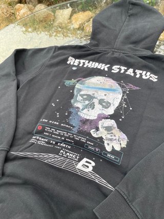 Felpa Vintage Rethink Status Nera