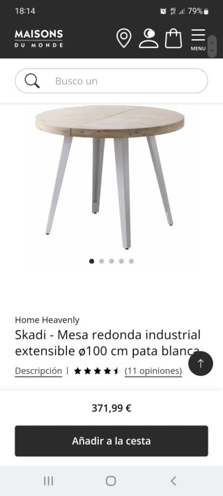Mesa redonda extensible industrial ø100 cm