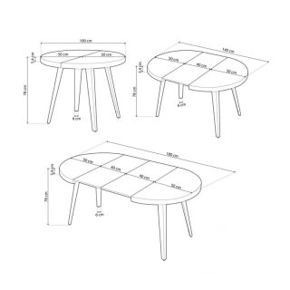 Mesa redonda extensible industrial ø100 cm