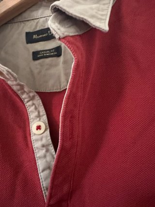 Polo Massimo Dutti Rojo Burdeos Talla M