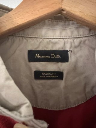 Polo Massimo Dutti Rojo Burdeos Talla M